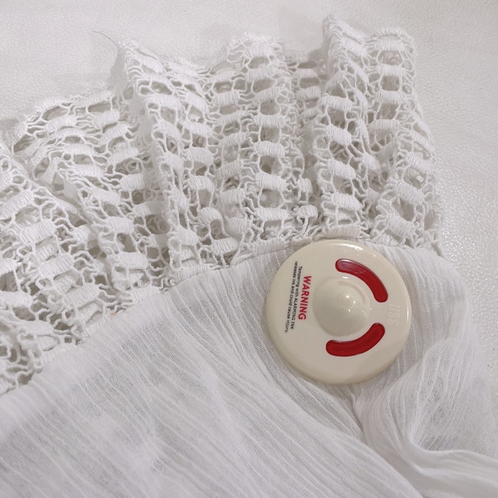 NWT Surf Gypsy crochet sleeve short sleeve cover up white cowrie tassels SHOPTAG - Picture 2 of 10
